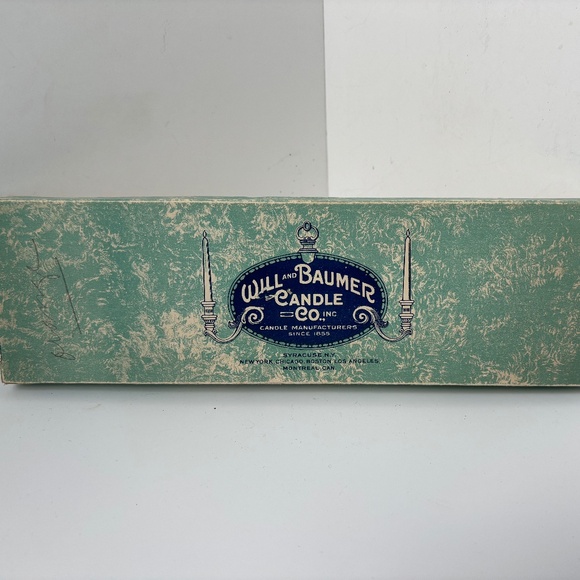 Antique vintage Will & Baumer orange taper candles - Picture 2 of 9